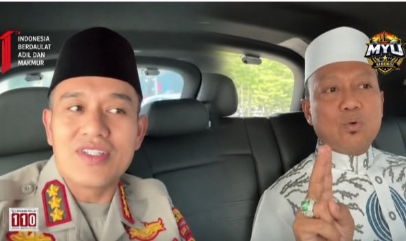 Potongan Video Kapolresta Gowa saat perjalanan menuju ke Masjid Syekh Yusuf
