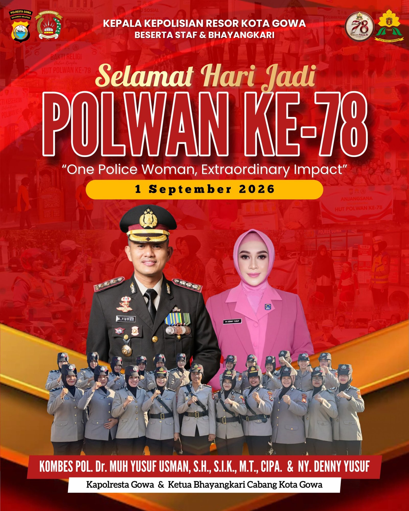 Polwan ke-78, Polresta Gowa, Kombes Pol Muh Yusuf Usman, Hari Jadi Polwan 2026, Polisi Wanita